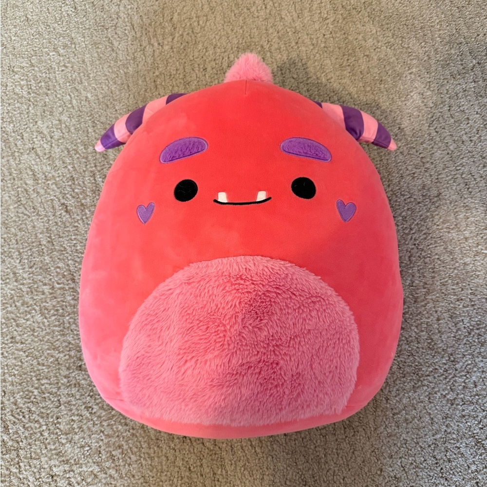 14 inch Mont the Pink Monster Squishmallow Valentine’s Day Edition